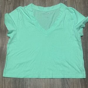 Women's NWOT Green V-Neck Top